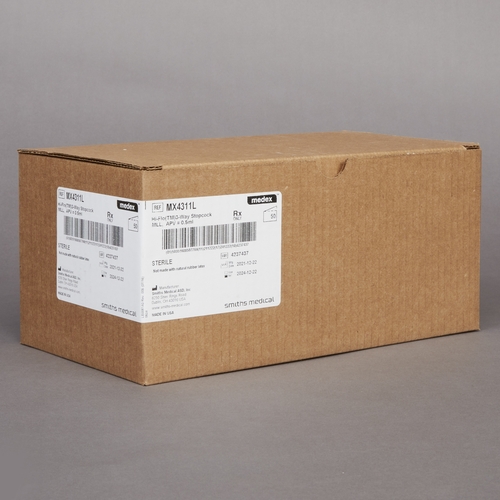 MON172789CS - Smiths Medical - Smiths Medical Stopcock Hi-Flo 3 Way, 50 EA/CS