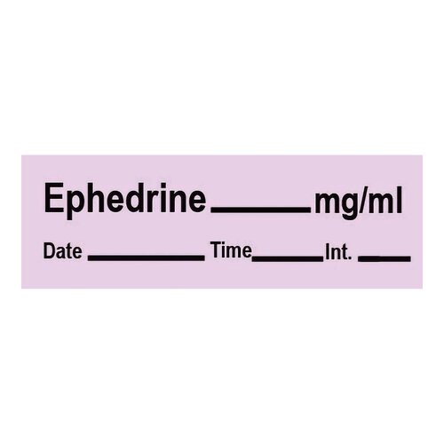 MON173550RL - PDC Healthcare - Drug Label Timemed Anesthesia Label EPHEDrine_mg/mL Date_Time_In_ Violet 1/2 X 1-1/2 Inch, 1 Roll