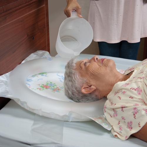 MON175829EA - GF Health - Inflatable Shampoo Basin Lumex 22.5 X 23.5 Inch Clear / Floral, 1/EA