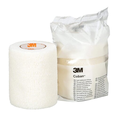 MON176492CS - 3M - Cohesive Bandage 3M Coban 3 Inch X 5 Yard Standard Compression Self-adherent Closure White NonSterile, 24/CS