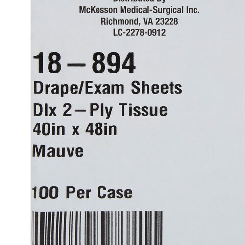 MON180607CS - McKesson - General Purpose Drape Physical Exam Drape 40 W X 48 L Inch NonSterile, 100/CS