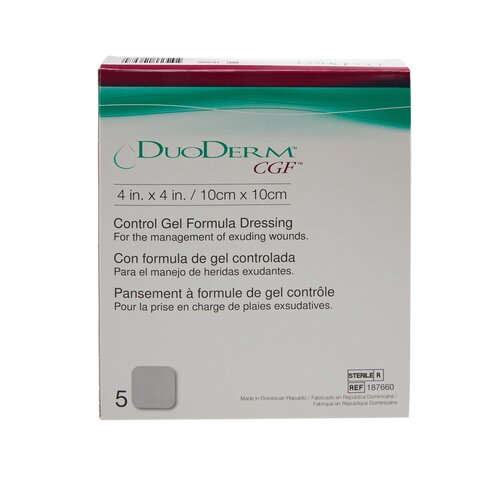 MON181329BX - Convatec - Hydrocolloid Dressing DuoDERM&reg; CGF&trade; 4" X 4" Square, 5EA/BX