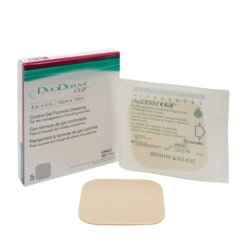 MON181329BX - Convatec - Hydrocolloid Dressing DuoDERM&reg; CGF&trade; 4" X 4" Square, 5EA/BX