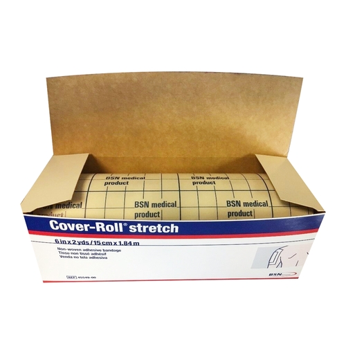 MON184340EA - BSN Medical - BSN Medical Dressing Retention Tape Cover-Roll Stretch Radio-transparent Nonwoven Polyester 6&quot; x 2 Yard White NonSterile, 1/EA