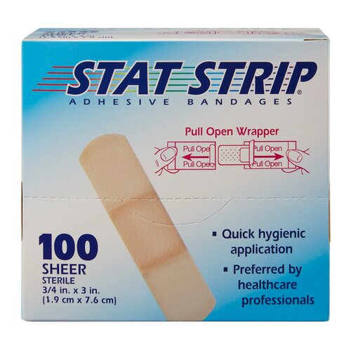 MON184495CS - Dukal - Dukal Adhesive Strip Stat Strip&reg; .75 x 3" Plastic Rectangle Tan Sterile, 100/BX, 12BX/CS