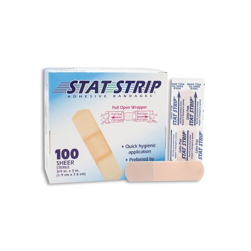 MON184495CS - Dukal - Dukal Adhesive Strip Stat Strip&reg; .75 x 3" Plastic Rectangle Tan Sterile, 100/BX, 12BX/CS