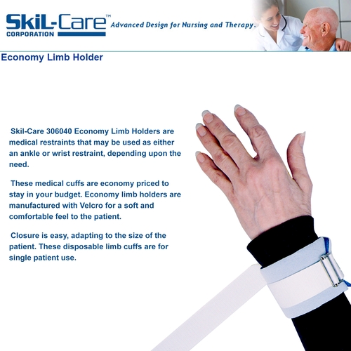 MON185773PR - Skil-Care - Wrist / Ankle Restraint Dispos-A-Cuff One Size Fits Most Strap Fastening 1-Strap, 1/PR
