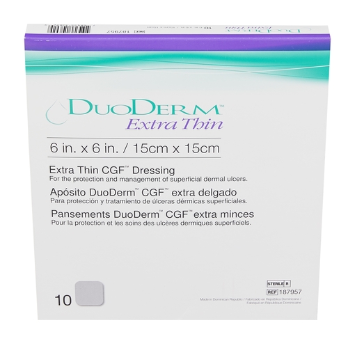 MON187665BX - Convatec - DuoDERM&reg; Hydrocolloid Dressing Extra Thin - 6" x 6"