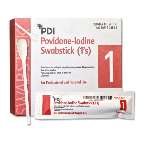 MON188681CS - PDI - PDI Impregnated Swabstick PDI 10% Strength Povidone-Iodine Individual Packet NonSterile, 500 EA/CS