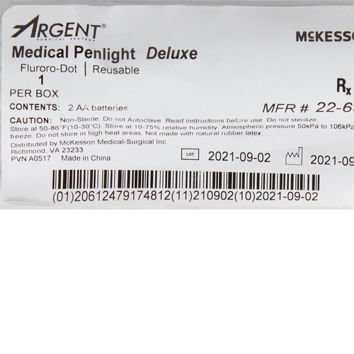 MON192537EA - McKesson - Penlight Cobalt Blue Light 7 Inch Reusable, 1/EA