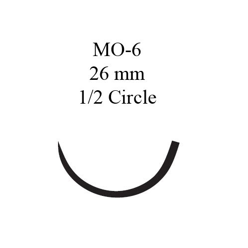MON199148BX - J & J Healthcare Systems - Nonabsorbable Suture with Needle Ethibond Polyester MO-6 1/2 Circle Taper Point Needle Size 0 Braided