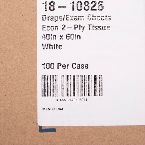 MON201056CS - McKesson - McKesson General Purpose Drape Physical Exam Drape 40 W X 60 L Inch NonSterile, 100/CS