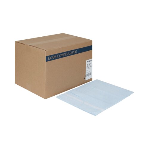 MON201062CS - McKesson - Patient Exam Gowns, One Size Fits Most, Blue, Disposable, 50/CS