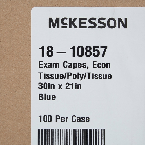 MON201064CS - McKesson - Exam Cape Blue Front / Back Opening Without Closure Unisex, 100/CS
