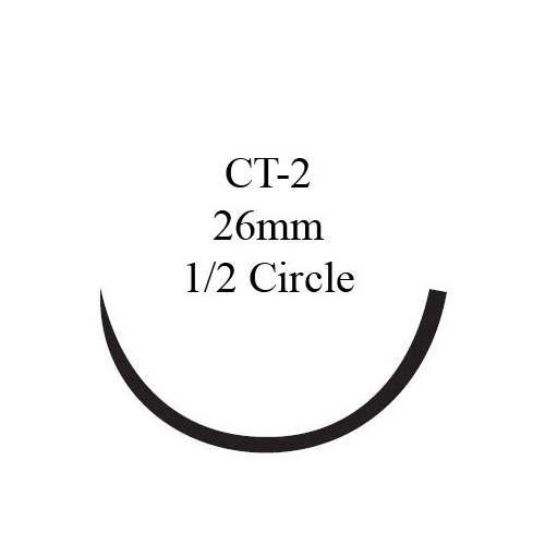 MON206598BX - J & J Healthcare Systems - Absorbable Suture with Needle Coated Vicryl&trade; Polyglactin 910 CT-2 1/2 Circle Taper Point Needle Size 2 - 0 Braided