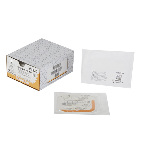 MON214805BX - J & J Healthcare Systems - Nonabsorbable Suture with Needle Ethibond Polyester CT-2 1/2 Circle Taper Point Needle Size 0 Braided