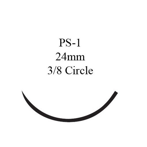 MON217682BX - J & J Healthcare Systems - Absorbable Suture with Needle Monocryl&trade; Poliglecaprone PS-1 3/8 Circle Precision Reverse Cutting Needle Size 3 - 0 Monofilament