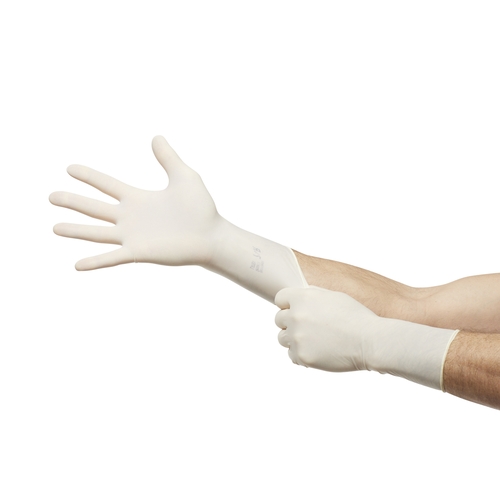 MON221025CS - Ansell - Ansell Surgical Glove ENCORE Latex Textured Size 8 Sterile Latex Standard Cuff Length Fully Textured Ivory Chemo Tested, 200 EA/CS