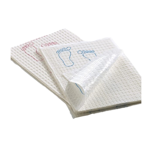 MON223333CS - GF Health - Procedure Towel Footprint 13-1/2 X 18 Inch White / Blue Footprints NonSterile, 500/CS