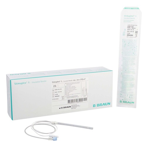 MON224498EA - B. Braun - Peripheral Nerve Block Needle Stimuplex&reg; A 21 Gauge 4 Inch Insulated Single Shot