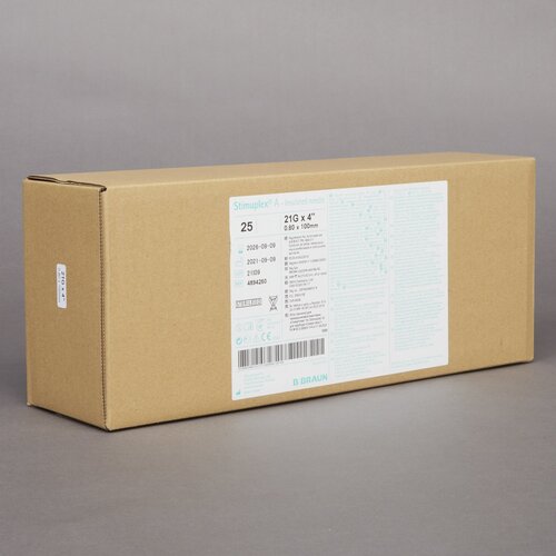 MON224498EA - B. Braun - Peripheral Nerve Block Needle Stimuplex&reg; A 21 Gauge 4 Inch Insulated Single Shot