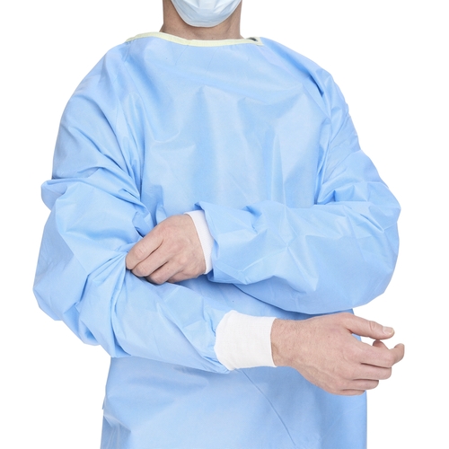MON224749CS - Halyard - Halyard Non-Reinforced Surgical Gown with Towel ULTRA 2X-Large Blue Sterile AAMI Level 3 Disposable, 28/CS