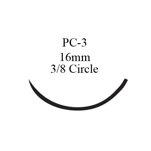 MON227900BX - J & J Healthcare Systems - Absorbable Suture with Needle Monocryl&trade; Poliglecaprone PC-3 3/8 Circle Precision Conventional Cutting Needle Size 5 - 0 Monofilament