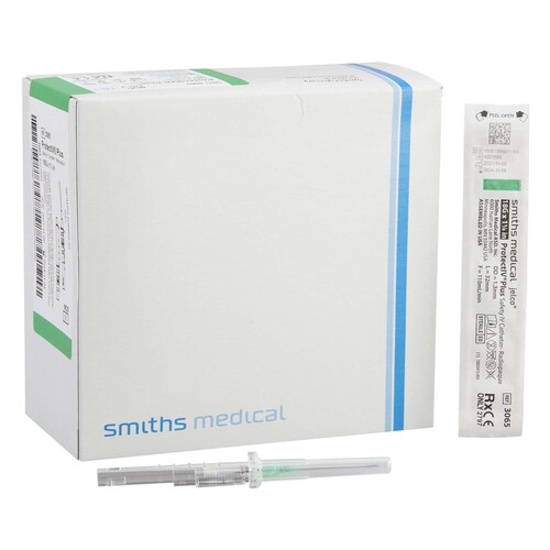 MON231560EA - Smiths Medical - Smiths Medical Peripheral IV Catheter Protectiv&reg; Plus 18 Gauge 1-1/4 Inch Polyurethane Straight Hub