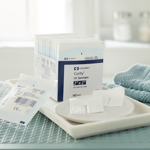 MON235378CS - Cardinal Health - Cardinal Health I.V. / Drain Split Dressing Sorb-It Gauze 2" x 2" Square, Slotted Sterile, 1400 EA/CS