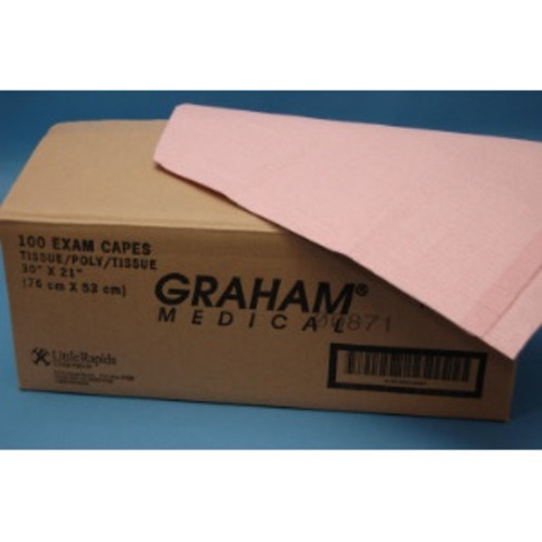 MON237141CS - GF Health - Exam Cape Mauve One Size Fits Most Front / Back Opening Without Closure Female, 100/CS