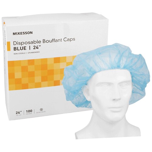 MON237329BX - McKesson - McKesson Bouffant Cap Blue Elastic Closure
