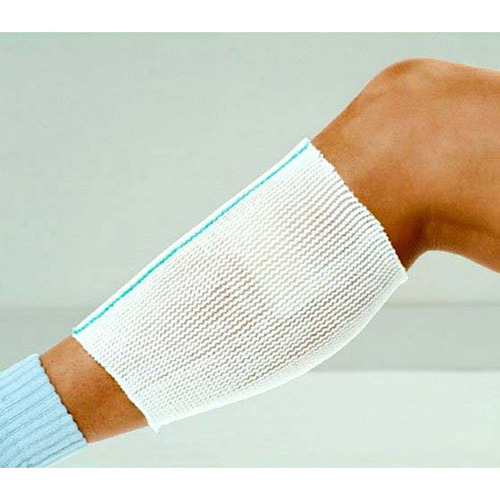 MON242394RL - Alba Healthcare - Alba Healthcare Elastic Net Retainer Dressing X-Span Tubular Polyester / Spandex 8 Yard Size 1 White / Gold Medium Finger / Toe NonSterile