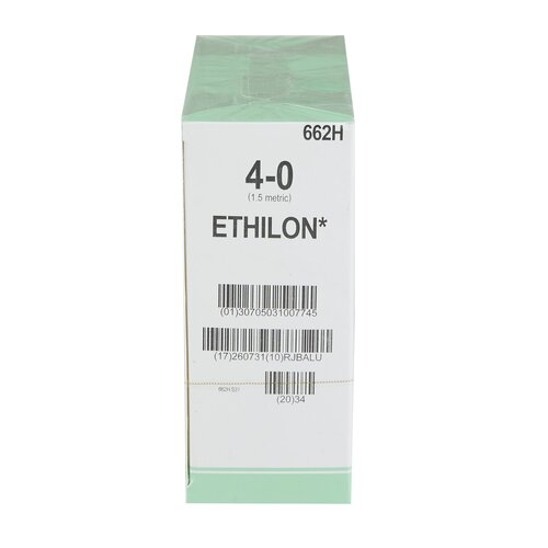 MON2611BX - J & J Healthcare Systems - Nonabsorbable Suture with Needle Ethilon Nylon FS-2 3/8 Circle Reverse Cutting Needle Size 4 - 0 Monofilament, 36 per Box