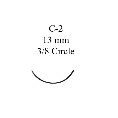 MON2620BX - J & J Healthcare Systems - Nonabsorbable Suture with Needle Ethilon&trade; Nylon C-2 3/8 Circle Reverse Cutting Needle Size 6 - 0 Monofilament