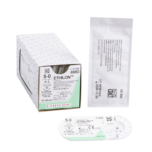 MON2686BX - J & J Healthcare Systems - Suture with Needle Ethilon Nonabsorbable Uncoated Black Suture Monofilament Nylon Size 5 - 0 18 Inch Suture 1-Needle 13 mm Length 3/8 Circle Precision Point - Reverse Cutting Needle, 12/BX