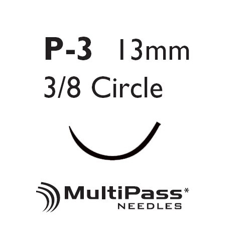 MON2688BX - J & J Healthcare Systems - Nonabsorbable Suture with Needle Ethilon&trade; Nylon P-3 3/8 Circle Precision Reverse Cutting Needle Size 4 - 0 Monofilament