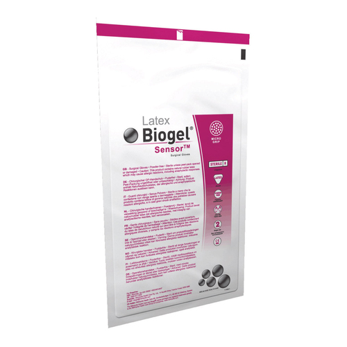 MON269732CS - Molnlycke Healthcare - Molnlycke Healthcare Surgical Glove Biogel&reg; Sensor&trade; Size 6 Sterile Latex Standard Cuff Length Micro-Textured Straw Not Chemo Approved