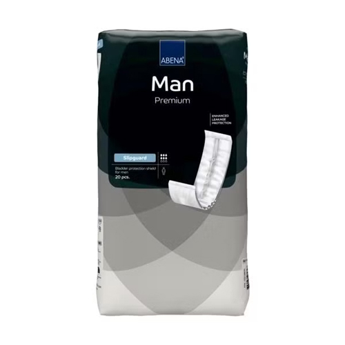 MON938140CS - Abena - Bladder Control Pad Abri-Man Slipguard 15-3/4 Inch Length Moderate Absorbency Fluff Male Disposable