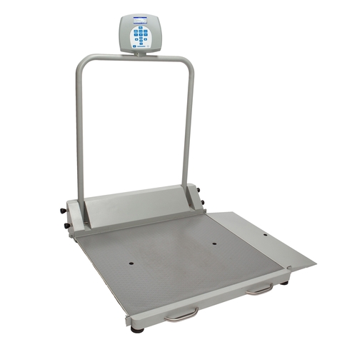 MON277638EA - Health O Meter - Digital Wheelchair Scale Health O Meter LCD Display 1000 lbs. / 454 kg Gray AC Adapter or 6 AA Battery Operated