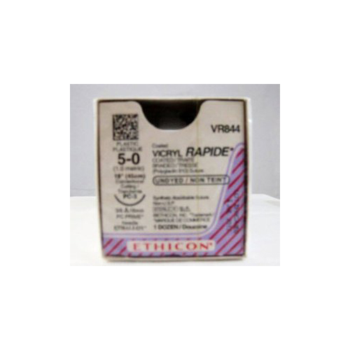 MON278851BX - J & J Healthcare Systems - Absorbable Suture with Needle Coated Vicryl&trade; Rapide Polyglactin 910 PC-3 3/8 Circle Precision Conventional Cutting Needle Size 5 - 0 Braided