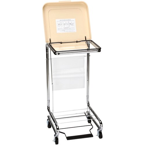 MON284506EA - McKesson - Hamper Stand, Soiled Linen, Rectangular Opening, 30 to 33 gal. Capacity, Foot Pedal, Self-Closing Lid