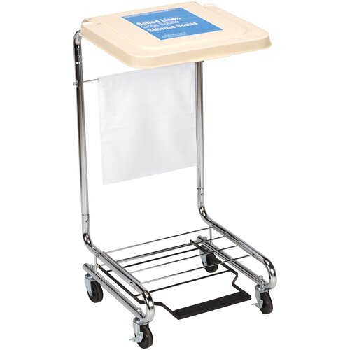 MON284506EA - McKesson - Hamper Stand, Soiled Linen, Rectangular Opening, 30 to 33 gal. Capacity, Foot Pedal, Self-Closing Lid
