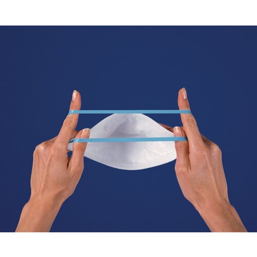 MON286250CS - Halyard - Particulate Respirator / Surgical Mask FluidShield Medical N95 Flat Fold Elastic Strap Small Orange NonSterile ASTM Level 3, 210 EA/CS