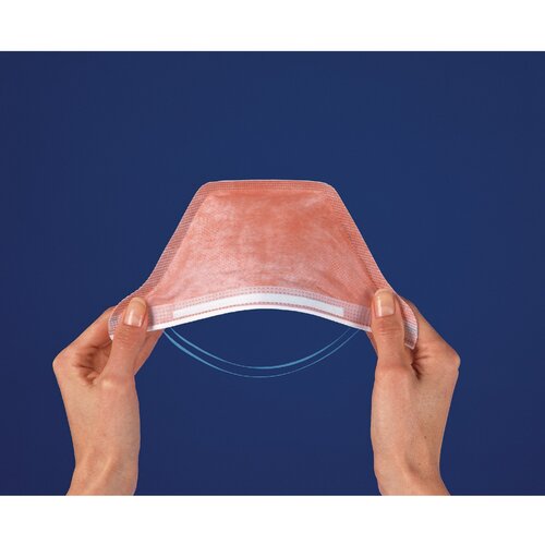MON286250CS - Halyard - Particulate Respirator / Surgical Mask FluidShield Medical N95 Flat Fold Elastic Strap Small Orange NonSterile ASTM Level 3, 210 EA/CS