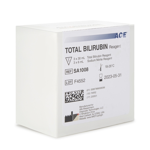 MON293596KT - Alfa Wassermann - Reagent ACE Hepatic / General Chemistry Total Bilirubin 300 Tests 3 X 30 mL, 1/KT