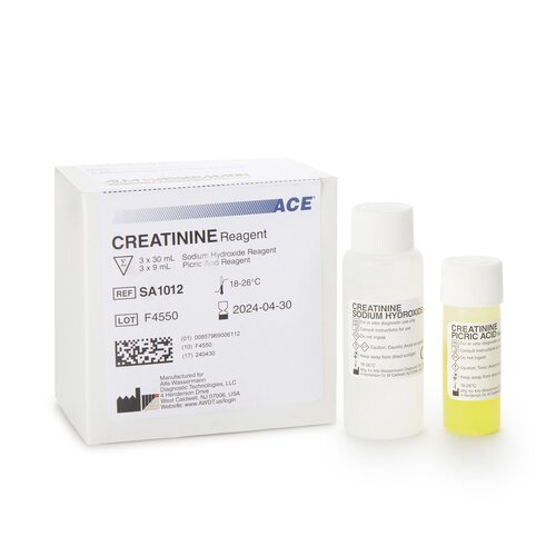 MON293597KT - Alfa Wassermann - Reagent ACE Renal / General Chemistry Creatinine For ACE and ACE Alera Analyzers 560 Tests R1: 3 X 30 mL, R2: 3 X 9 mL, 1/KT