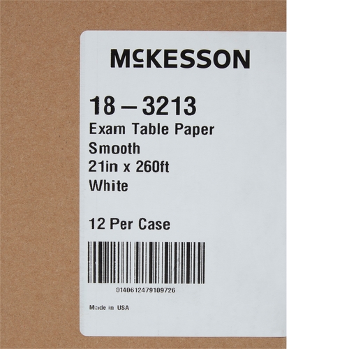 MON296698CS - McKesson - Table Paper 21 Inch White Smooth, 12/CS