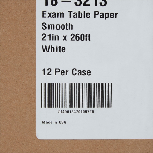 MON296698CS - McKesson - Table Paper 21 Inch White Smooth, 12/CS