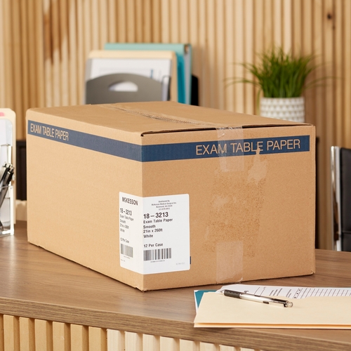 MON296698CS - McKesson - Table Paper 21 Inch White Smooth, 12/CS