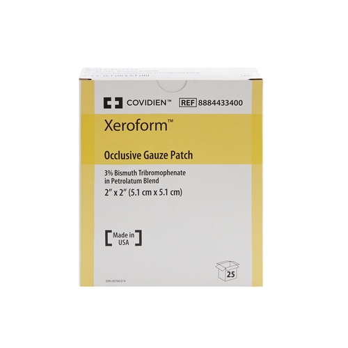 MON30664CS - Cardinal Health - Cardinal Health Petrolatum Impregnated Dressing Xeroform 2" x 2" Gauze Bismuth Tribromophenate / Petrolatum Sterile, 150 EA/CS